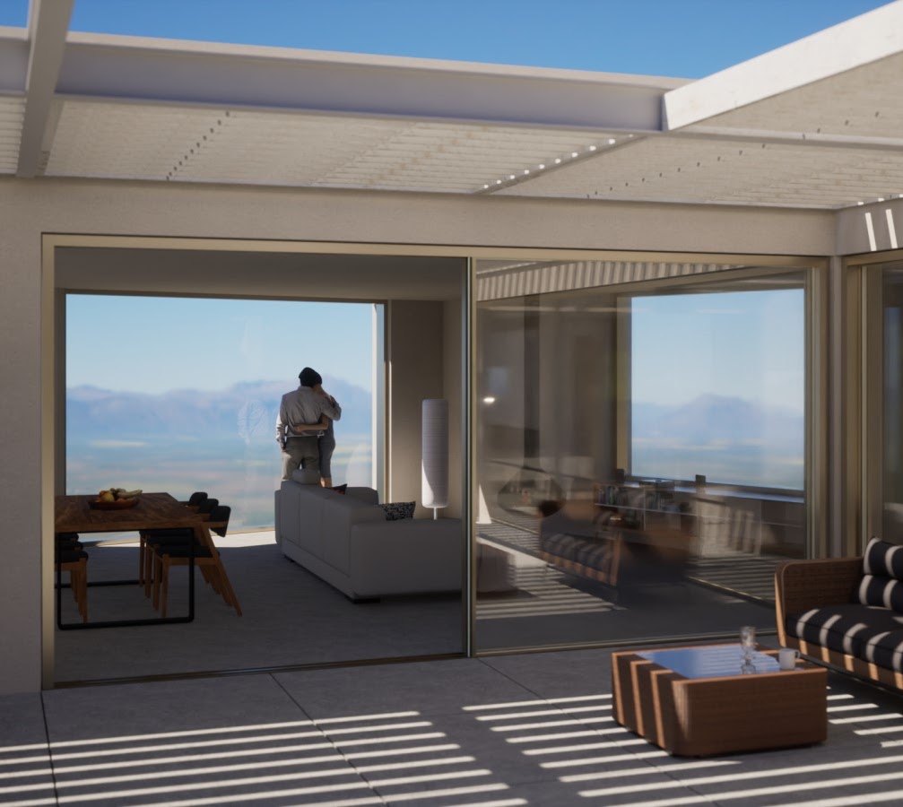 Moradia L2 — Vista da maqueta virtual para norte